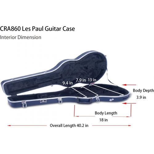  [아마존베스트]Crossrock Les Paul Guitar Case ABS Molded Arch Top in Black (CRA860LBK)