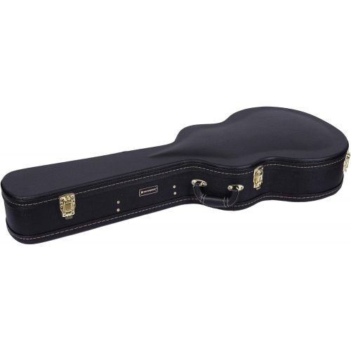  [아마존베스트]Crossrock Deluxe Wood Hard Case for OM/000 Guitar Case, Compatible to 4/4 Classical Guitar, Black(CRW600OMBK)
