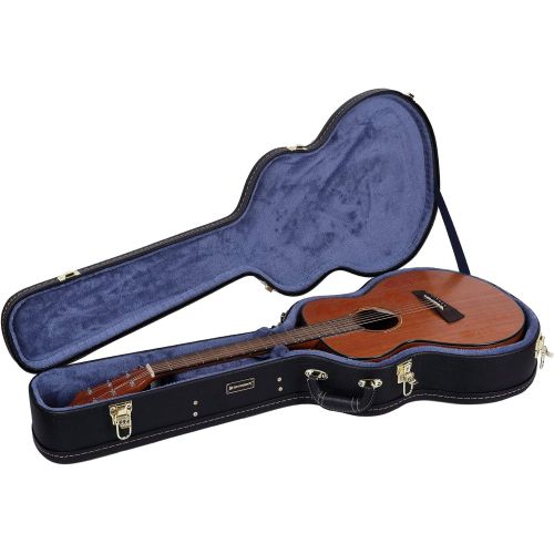  [아마존베스트]Crossrock Deluxe Wood Hard Case for OM/000 Guitar Case, Compatible to 4/4 Classical Guitar, Black(CRW600OMBK)