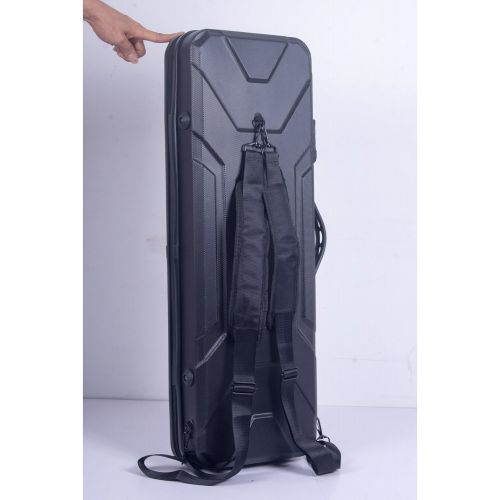  Crossrock CRA400VFBK 44 Full Size Violin Case, Zippered ABS Molded Backpack Style in Black