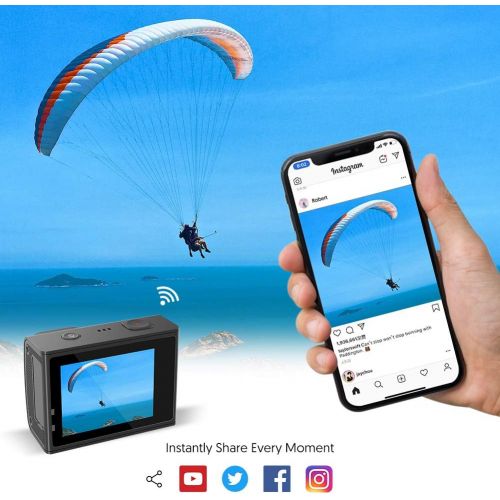  [아마존 핫딜]  [아마존핫딜]Crosstour CT9500 Real 4K Action Camera Underwater Camera (4K 20MP WiFi Underwater 40M Waterproof Anti-Shake Helmet Camera 2 1350mAh Batteries)