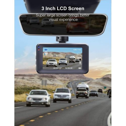  [아마존 핫딜]  [아마존핫딜]Dash Cam, Crosstour 1080P Car DVR Dashboard Camera Full HD with 3 LCD Screen 170°Wide Angle, WDR, G-Sensor, Loop Recording and Motion Detection (CR300)