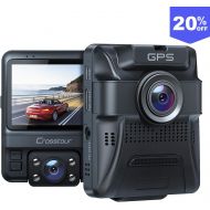 [아마존 핫딜]  [아마존핫딜]Uber Dual Lens Dash Cam Built-in GPS in Car Dashboard Camera Crosstour 1080P Front and 720P Inside with Parking Monitoring, Infrared Night Vision, Motion Detection, G-Sensor and WD