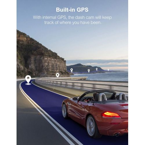  [아마존 핫딜]  [아마존핫딜]Uber Dual Lens Dash Cam Built-in GPS in Car Dashboard Camera Crosstour 1080P Front and 720P Inside with Parking Monitoring, Infrared Night Vision, Motion Detection, G-Sensor and WD