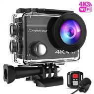 [아마존 핫딜]  [아마존핫딜]Crosstour Action Cam 4K WiFi 16MP wasserdichte 40m Unterwasserkamera mit Mikrofon und Fernbedienung