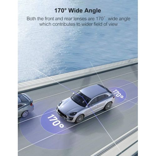  Dash Cam Both 1080P FHD Front and Rear Dual Lens in Car Camera Recorder Crosstour External GPS HDR Both 170°Wide Angel Motion Detection G-Sensor Loop Recording