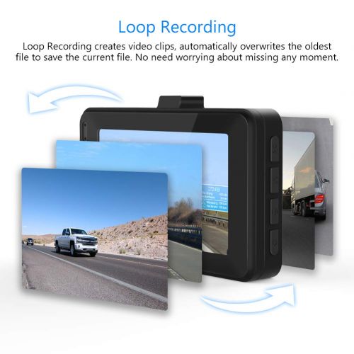  Dash Cam, Crosstour 1080P Car DVR Dashboard Camera Full HD with 3 LCD Screen 170°Wide Angle, WDR, G-Sensor, Loop Recording and Motion Detection (CR300)