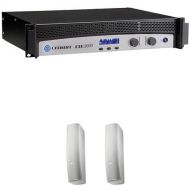 Crown Audio CDi 2000 Two-Channel Commercial Amplifier Kit with Two Line Array Column Loudspeakers (White)