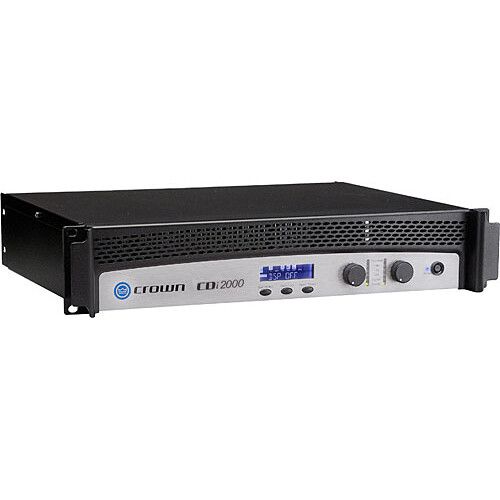  Crown Audio CDi 2000 Two-Channel Commercial Amplifier Kit with Two Line Array Column Loudspeakers (Black)