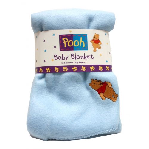  Crown Crafts Disney Pooh Fleece Baby Blanket Throw with Embroidery
