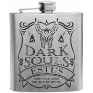 [아마존베스트]Crown Engraving Souls of The Dark Black Knight Estus Flask Stainless Steel Hip Flask 6oz Gift