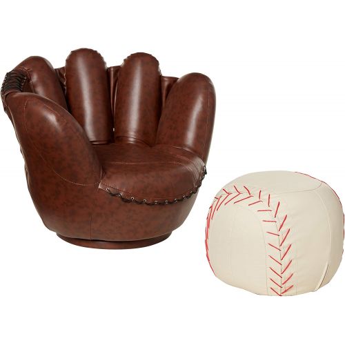  Crown Mark Baseball Glove ChairOttoman