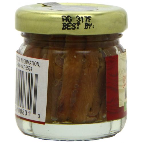  Crown Prince Natural Flat Fillets of Anchovies in Pure Olive Oil, 1.5-Ounce Jars (Pack of 18)