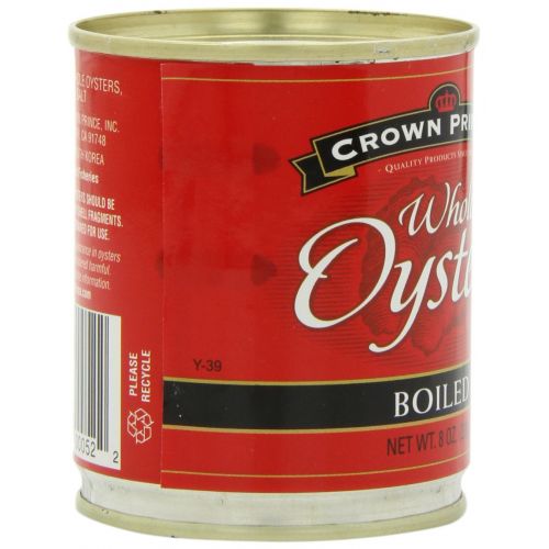  Crown Prince Whole Boiled Oysters, 8-Ounce Cans (Pack of 12)