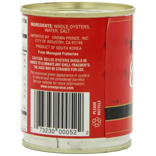  Crown Prince Whole Boiled Oysters, 8-Ounce Cans (Pack of 12)