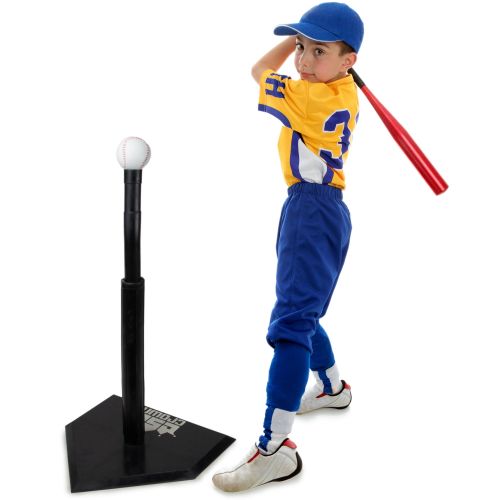  Crown Sporting Goods Batters Box Baseball Set, T-Ball Pack - Batting Tee, 5 Bases, 2 Balls, & Case