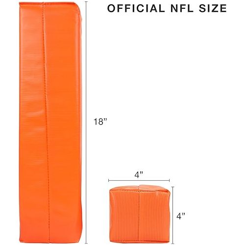  Crown Sporting Goods Anchorless Weighted Football Pylons (Set of 4), Orange