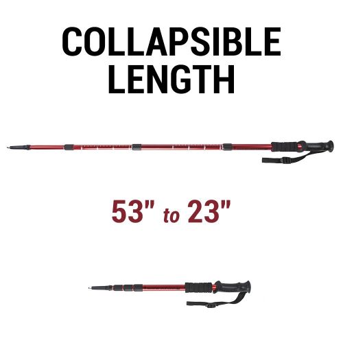  Crown Sporting Goods Shock-Resistant Adjustable Trekking Pole and Hiking Staff (Set of 2)