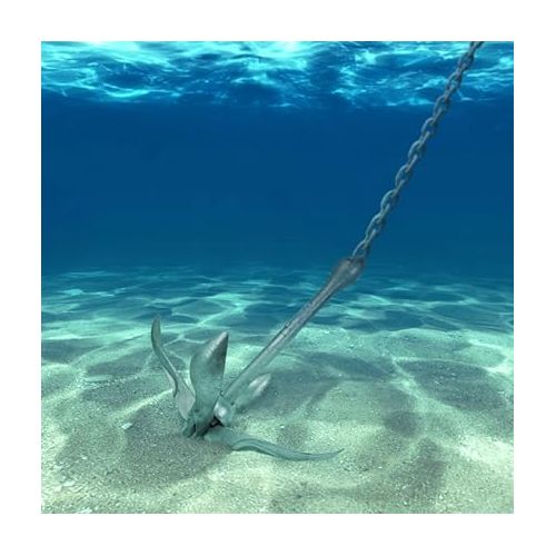  Crown Sporting Goods Galvanized Folding Grapnel Boat Anchor - Collapsible Spike Hook for Shallow Water - Boating Accessories for Kayaks, Canoes, Paddle Boards, & Small Watercrafts