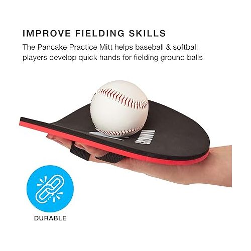  Pancake Baseball Practice Mitts - EVA Foam Infield Fielding Training Coaching Equipment - Ambidextrous, One Size Accessories - Thick, Flat Glove Substitute Develops Softer Fielding Hands