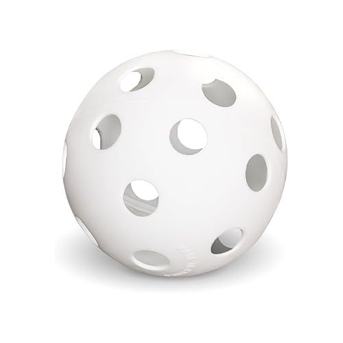  Crown Sporting Goods 12-inch Plastic Softballs, 6-Pack - Plastic Perforated Practice Balls for Sports Training - Indoor or Outdoor Sports Equipment for Coaching, Drills, & Intramurals (White)