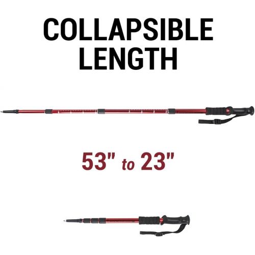  43 Shock-Resistant Adjustable Trekking Pole and Hiking Staff by Crown Sporting Goods