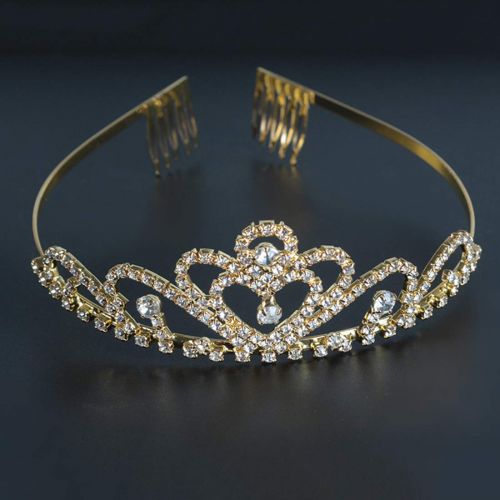  CrownUS Metal Princess Crown Gold Tiara Crystal for Girls Women Halloween Cosplay Birthday Party Costume...
