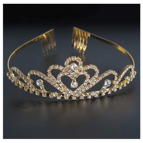  CrownUS Metal Princess Crown Gold Tiara Crystal for Girls Women Halloween Cosplay Birthday Party Costume...