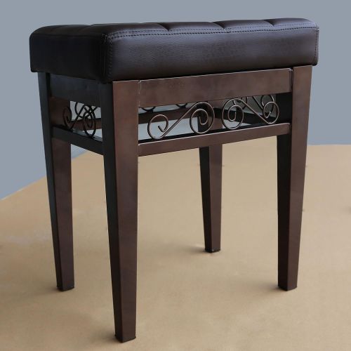  Crownroyaljack crownroyaljack Furniture Square Piano Bench Bathroom Vanity Bench Makeup Stool Chairs, Brown