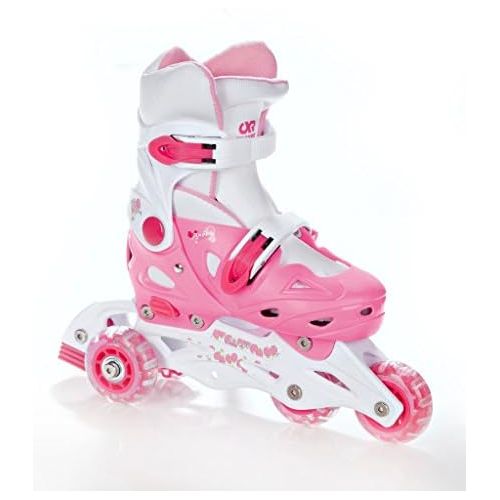  Croxer 3in1 Kinder Inlineskates/Triskates/Rollschuhe Balloon Pink verstellbar