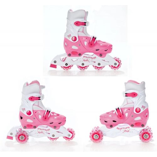  Croxer 3in1 Kinder Inlineskates/Triskates/Rollschuhe Balloon Pink verstellbar