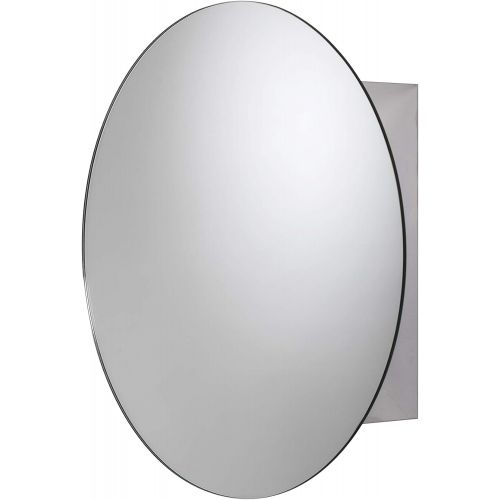  Croydex Tay Stainless Steel Oval Medicine Cabinet with Over Hanging Mirror Door, 25.6 x 17.7 x 3.9 In.