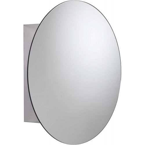  Croydex Tay Stainless Steel Oval Medicine Cabinet with Over Hanging Mirror Door, 25.6 x 17.7 x 3.9 In.