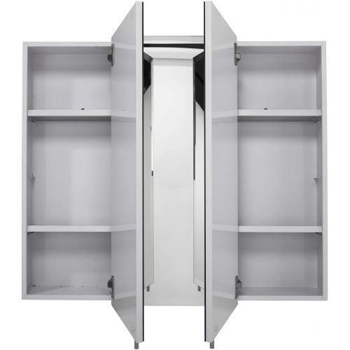  Croydex Westbourne 30-Inch x 36-Inch Triple Door Tri-View Cabinet with Hang N Lock Fitting System