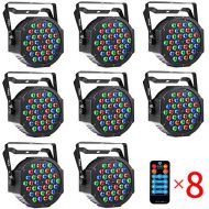 DJ Up Lighting CrtWorld 36 LED RGB Stage Lights By Remote And DMX Controller For Wedding Christmas Party (8 Pack)