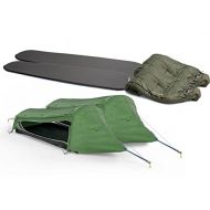 Crua Outdoors Twin Hybrid Set - 2 Person Set for Camping Ground Tent or Hammock - Included 2X Self-Inflating Mattress and 2X Sleeping Bags