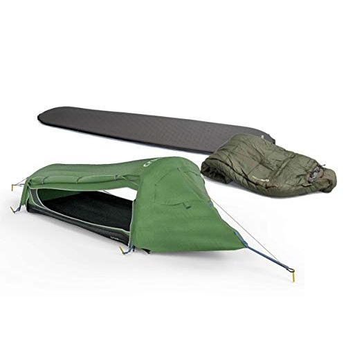  Crua Outdoors Hybrid Set - 1 Person Set for Camping Ground Tent or Hammock - Included Self-Inflating Mattress and Sleeping Bag