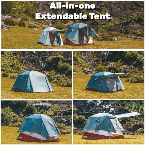  Crua Outdoors Xtent 2 Person Lightweight Hiking Tent - Fully Extendable from 5 ft to 6.6ft and Porch