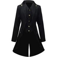 할로윈 용품Crubelon Men‘s Steampunk Vintage Jacket Gothic Victorian Frock Coat Uniform