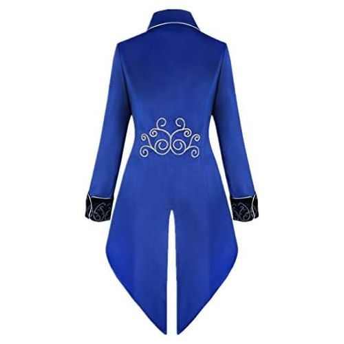  할로윈 용품Crubelon Mens Steampunk Vintage Tailcoat Jacket Gothic Victorian Frock Coat Uniform Halloween Costume