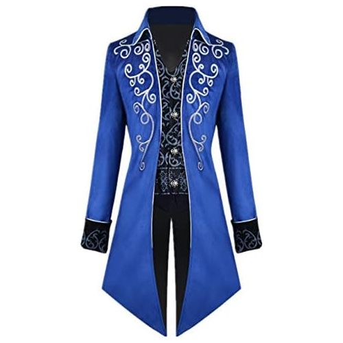  할로윈 용품Crubelon Mens Steampunk Vintage Tailcoat Jacket Gothic Victorian Frock Coat Uniform Halloween Costume