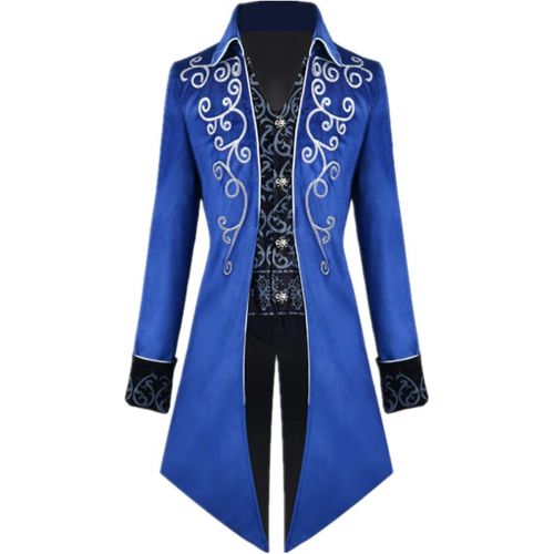  할로윈 용품Crubelon Mens Steampunk Vintage Tailcoat Jacket Gothic Victorian Frock Coat Uniform Halloween Costume