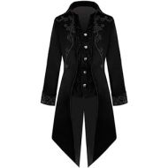 할로윈 용품Crubelon Mens Steampunk Vintage Tailcoat Jacket Gothic Victorian Frock Coat Uniform Halloween Costume