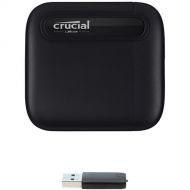 Crucial 2TB X6 Portable SSD with USB Type-C to USB Type-A Adapter