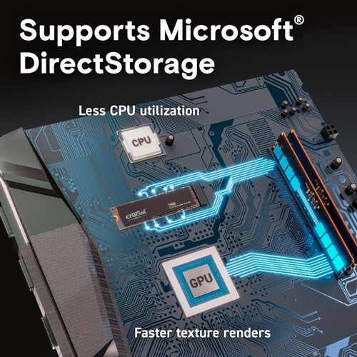  Crucial 1TB T500 PCIe 4.0 x4 M.2 Internal SSD