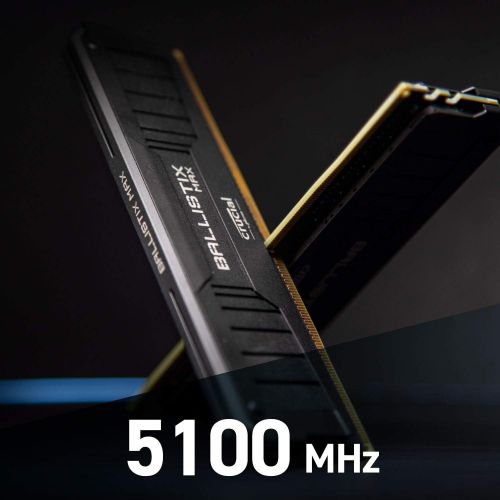  Crucial Ballistix MAX 5100 MHz DDR4 DRAM Desktop Gaming Memory Kit 16GB (8GBx2) CL19 BLM2K8G51C19U4B (Black)