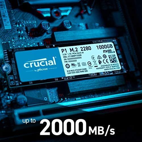  [아마존베스트]Crucial P1 500GB 3D NAND NVMe PCIe Internal SSD, up to 2000MB/s - CT500P1SSD8