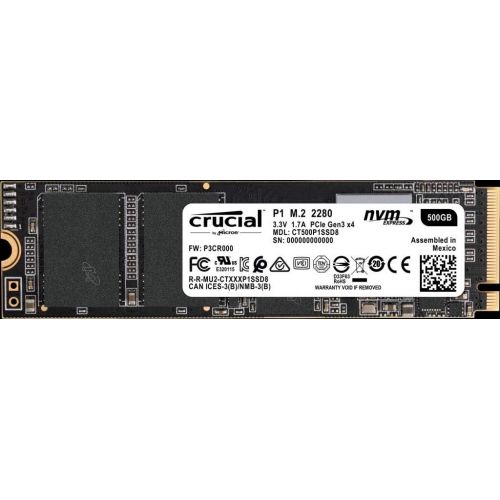  [아마존베스트]Crucial P1 500GB 3D NAND NVMe PCIe Internal SSD, up to 2000MB/s - CT500P1SSD8