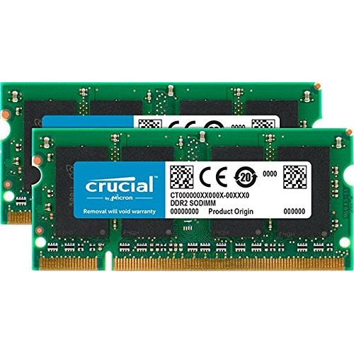  Crucial 2GB kit (1GBx2) Upgrade for a HP - Compaq Pavilion dv9500t Series System (DDR2 PC2-6400, NON-ECC, )