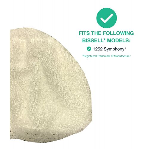  4 Highly Durable Washable & Reusable Pads for Bissel 1252 Symphony Hard Floor Vacuum & Steam Mop; Compare to Bissell Part No. 5938; Designed by Think Crucial By Crucial Vacuum